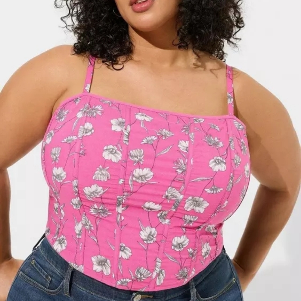 Torrid Challis Corset Crop Top